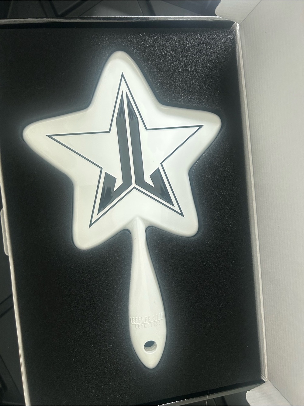Jeffree Star White Hand Mirror with Black Star Logo
